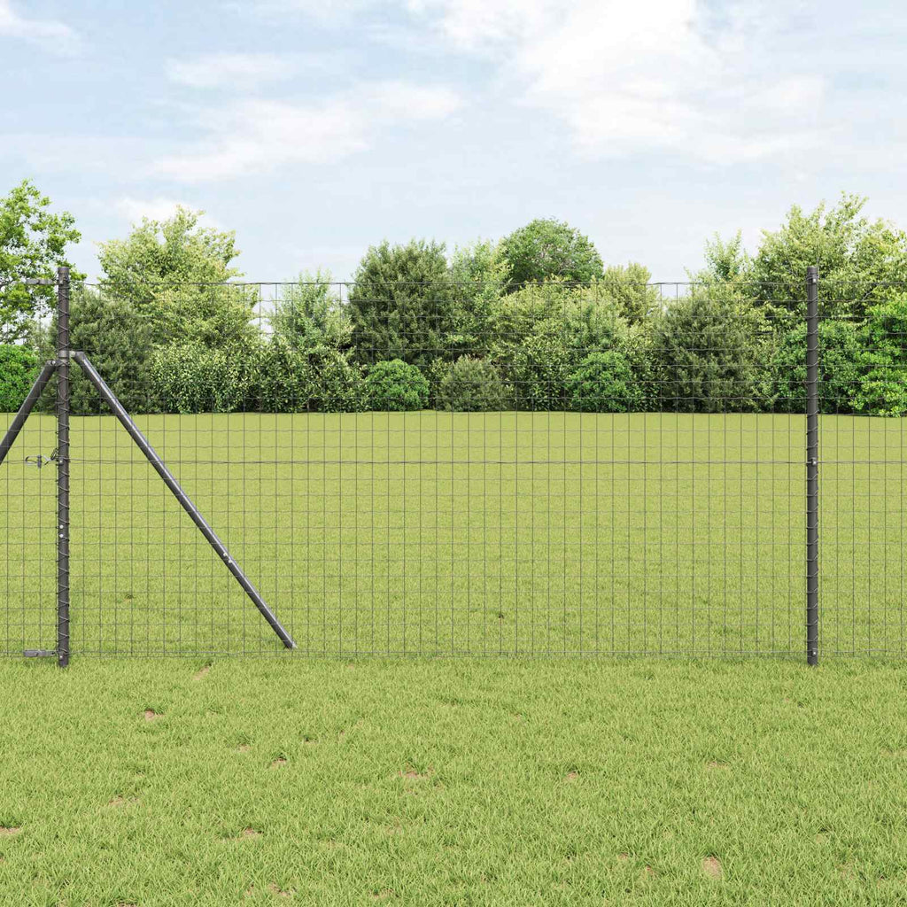 vidaXL Słupek ogrodzeniowy. 2 pcs Szary Stal Malowana Proszkowo