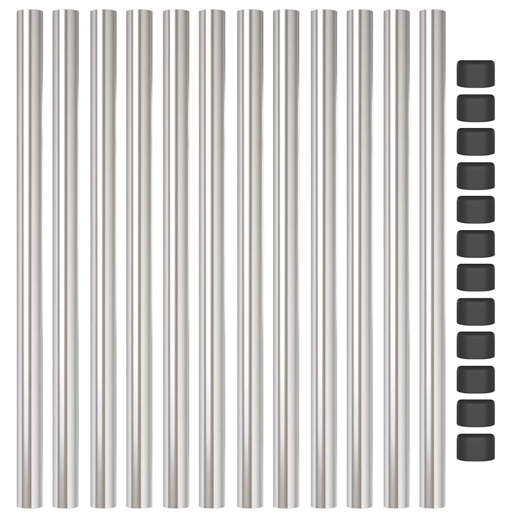 vidaXL Słupek ogrodzeniowy. 12 pcs Srebrny 50 cm