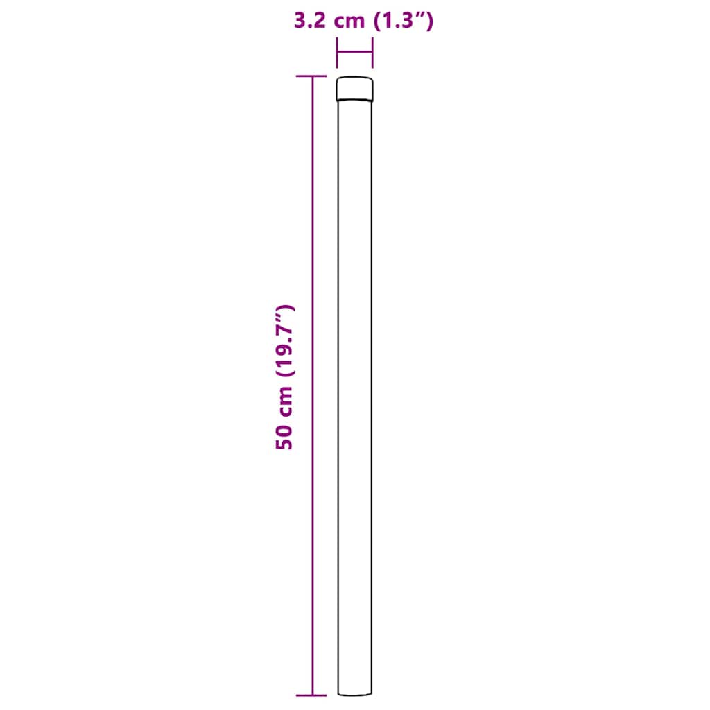 vidaXL Słupek ogrodzeniowy. 12 pcs Srebrny 50 cm