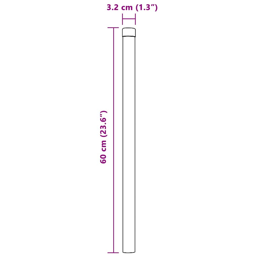 vidaXL Słupek ogrodzeniowy. 12 pcs Srebrny 60 cm