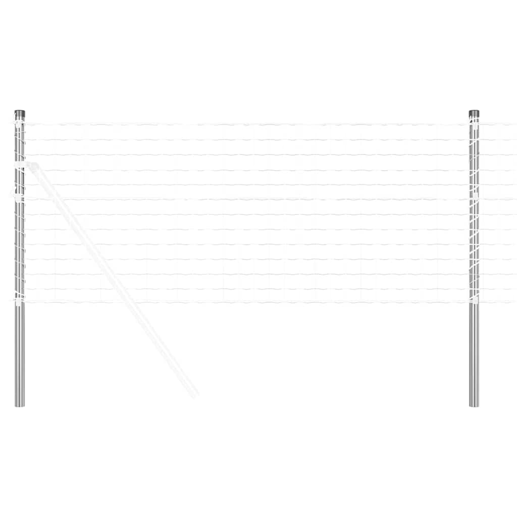 vidaXL Słupek ogrodzeniowy. 2 pcs Srebrny 90 cm