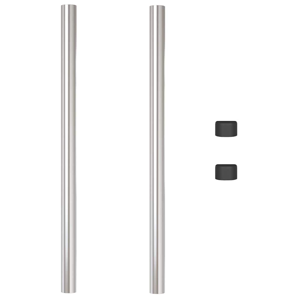 vidaXL Słupek ogrodzeniowy. 2 pcs Srebrny 90 cm