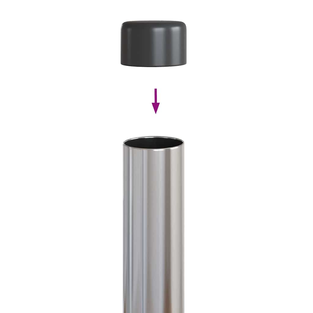 vidaXL Słupek ogrodzeniowy. 2 pcs Srebrny 90 cm