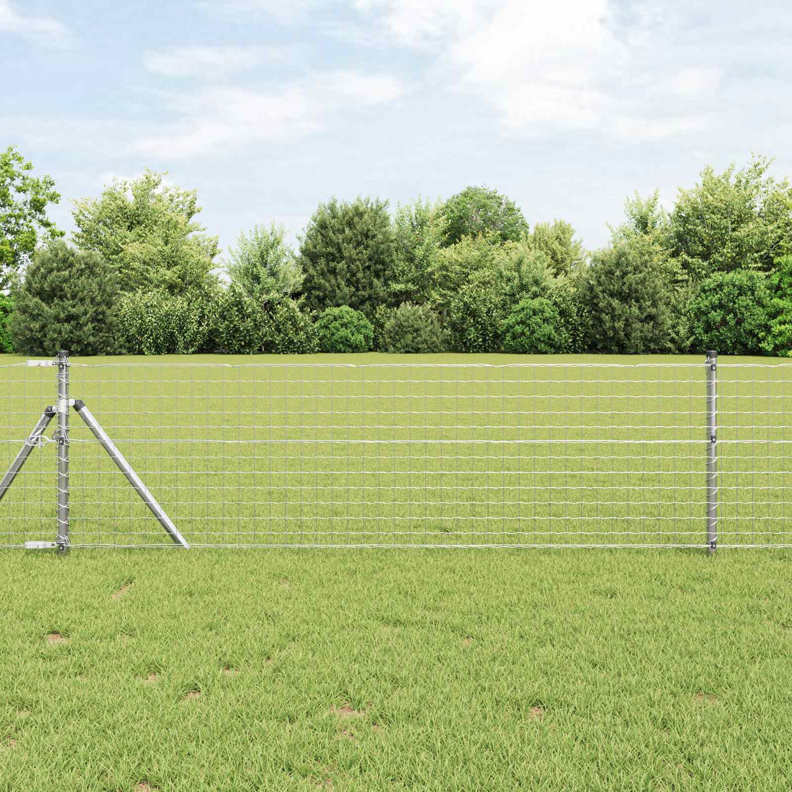 vidaXL Słupek ogrodzeniowy. 12 pcs Srebrny 100 cm