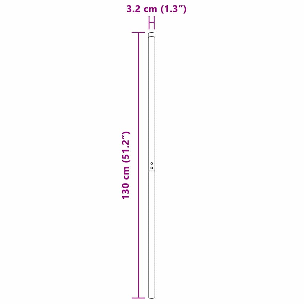 vidaXL Słupek ogrodzeniowy. 2 pcs Srebrny Stal Malowana Proszkowo