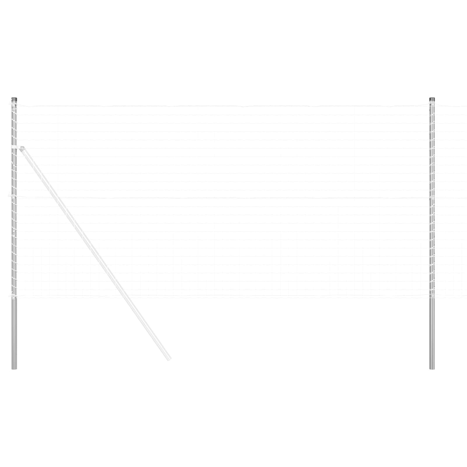 vidaXL Słupek ogrodzeniowy. 2 pcs Srebrny Stal Malowana Proszkowo