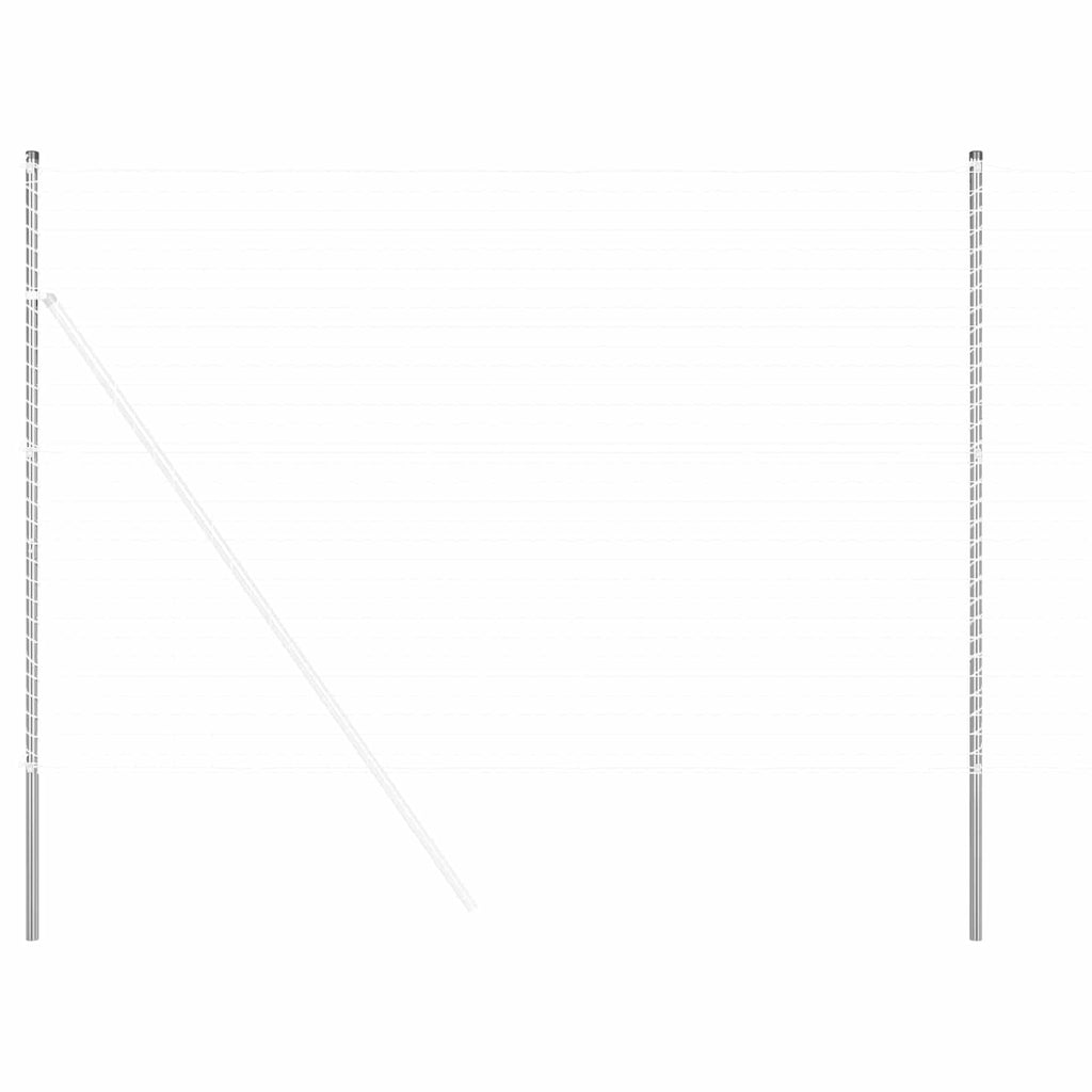 vidaXL Słupek ogrodzeniowy. 12 pcs Srebrny Stal Malowana Proszkowo