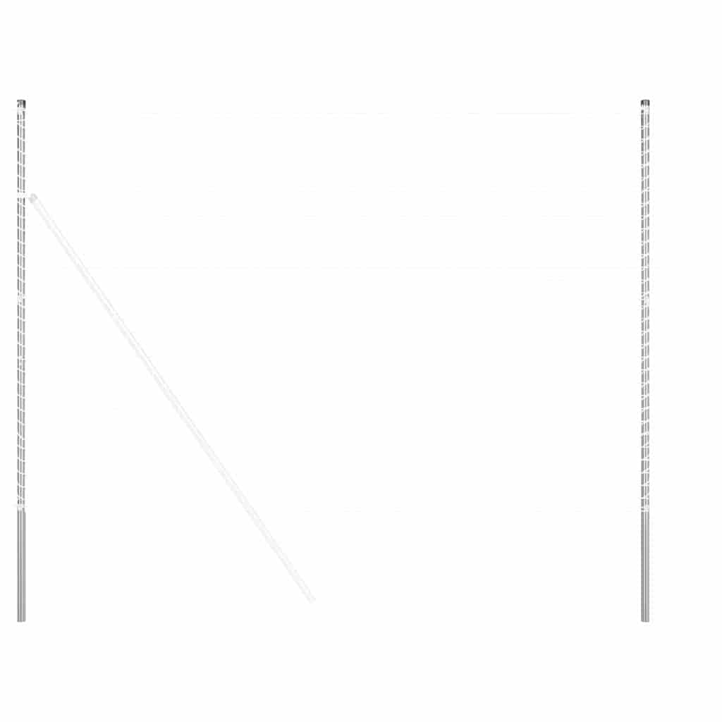 vidaXL Słupek ogrodzeniowy. 2 pcs Srebrny Stal Malowana Proszkowo