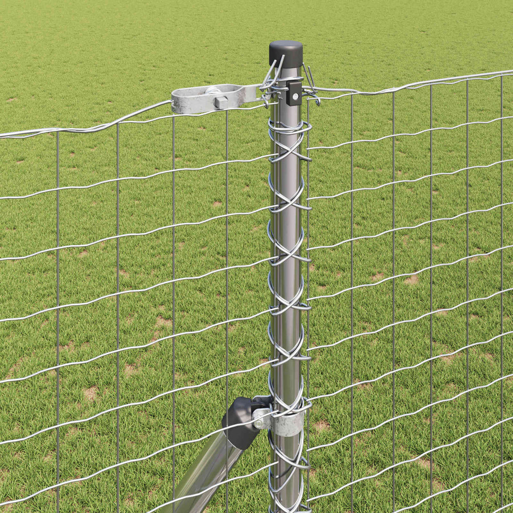 vidaXL Słupek ogrodzeniowy. 12 pcs Srebrny Stal Malowana Proszkowo