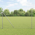vidaXL Słupek ogrodzeniowy. 12 pcs Srebrny Stal Malowana Proszkowo