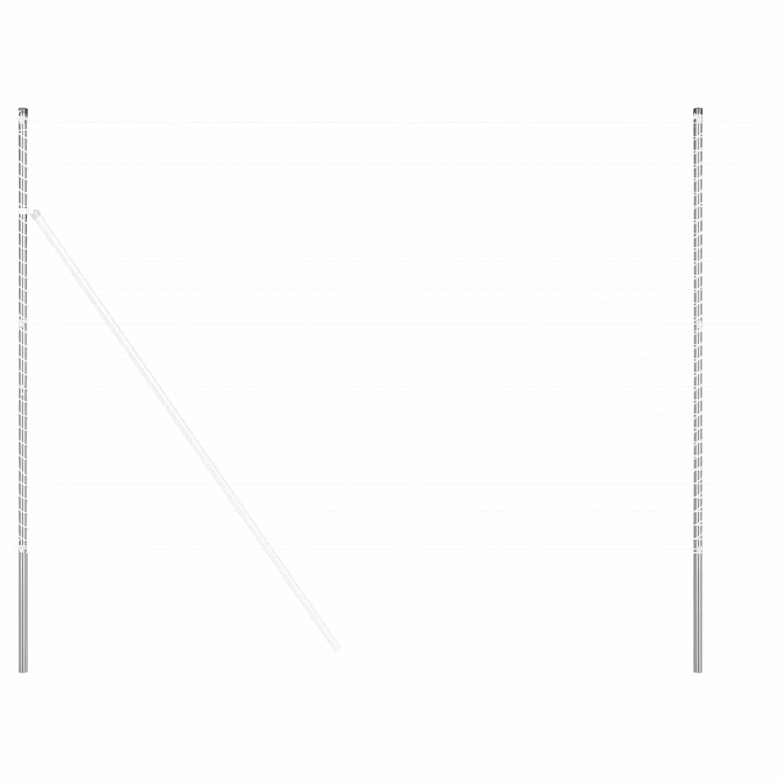 vidaXL Słupek ogrodzeniowy. 12 pcs Srebrny Stal Malowana Proszkowo