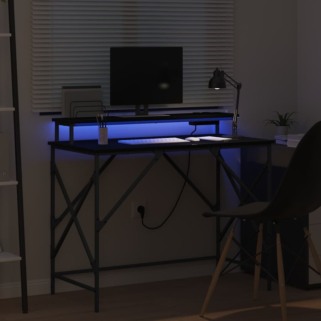 vidaXL Biurko Czarny Dąb 100 x 50 x 86,5 cm Materiał drewnopochodny