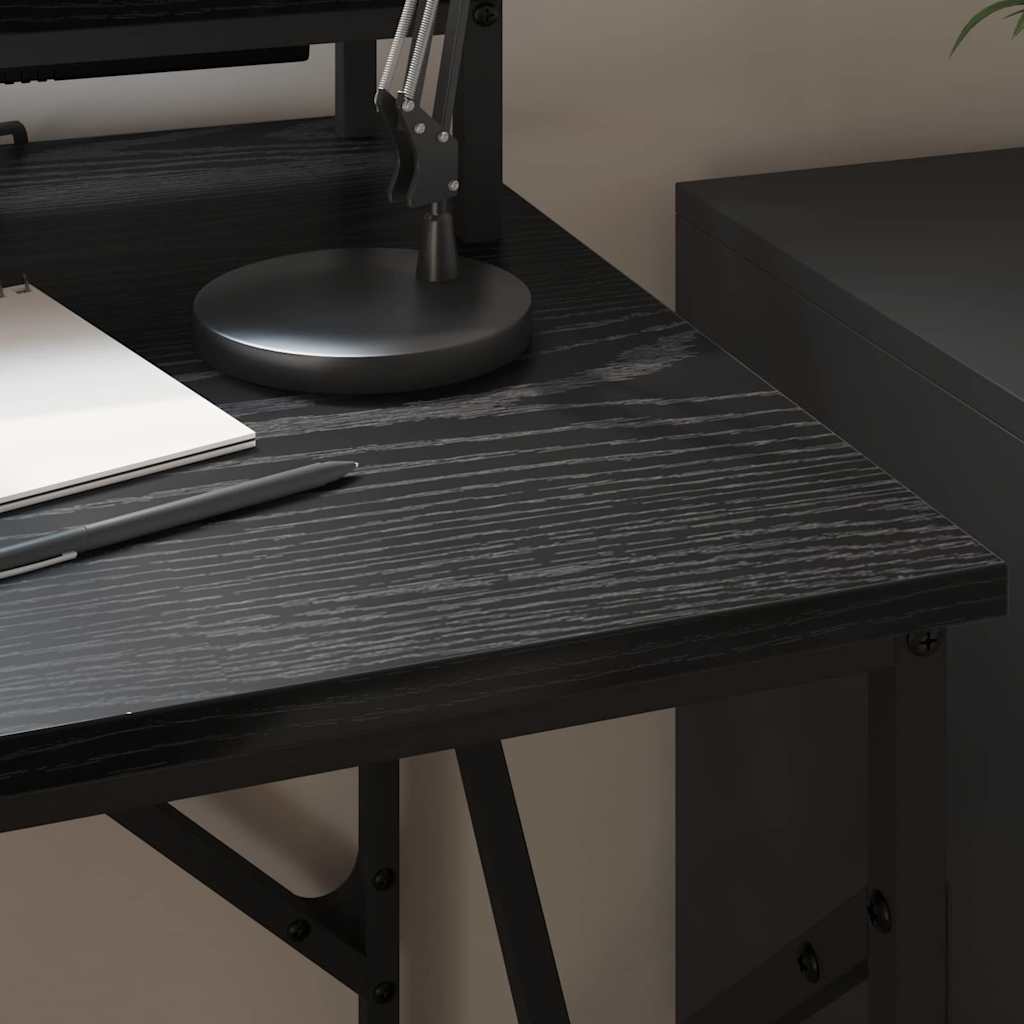 vidaXL Biurko Czarny Dąb 100 x 50 x 86,5 cm Materiał drewnopochodny
