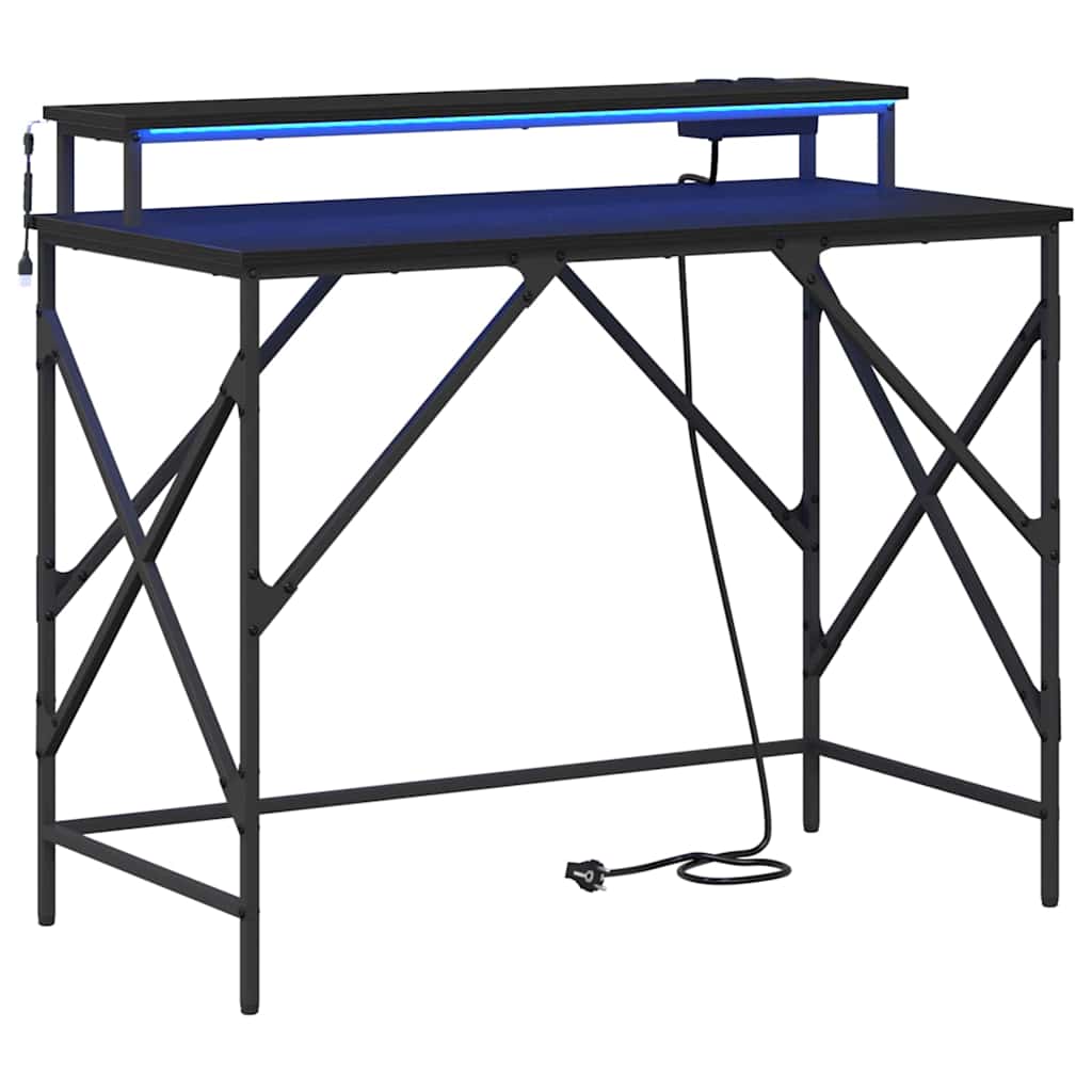 vidaXL Biurko Czarny Dąb 100 x 50 x 86,5 cm Materiał drewnopochodny