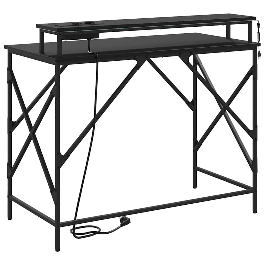 vidaXL Biurko Czarny Dąb 100 x 50 x 86,5 cm Materiał drewnopochodny