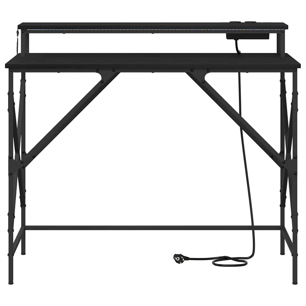 vidaXL Biurko Czarny Dąb 100 x 50 x 86,5 cm Materiał drewnopochodny