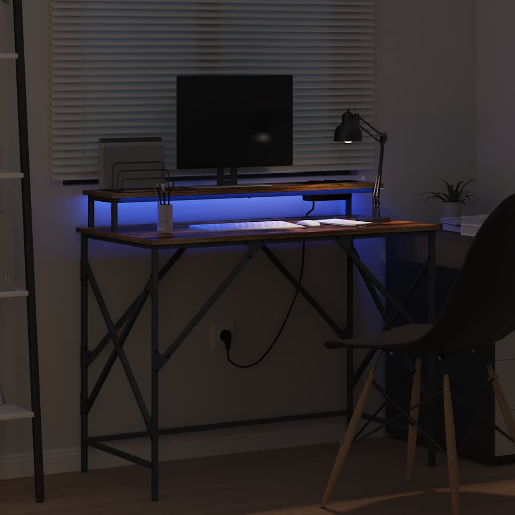 vidaXL Biurko Dąb wędzony 100 x 50 x 86,5 cm Materiał drewnopochodny