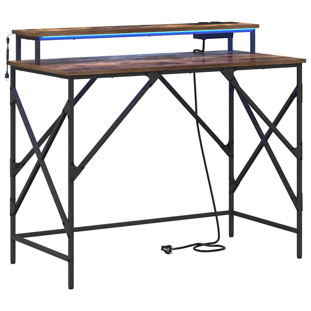 vidaXL Biurko Dąb wędzony 100 x 50 x 86,5 cm Materiał drewnopochodny