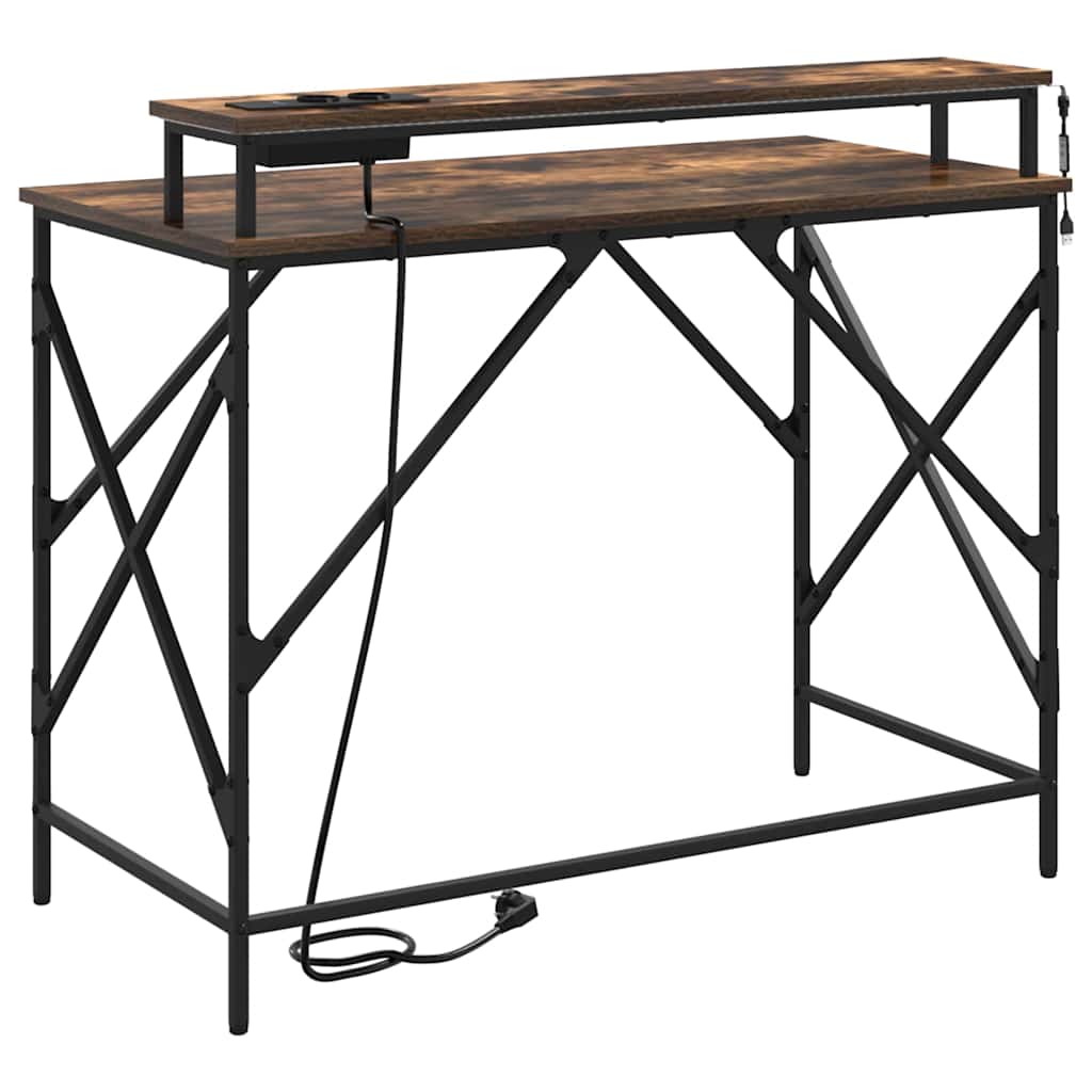 vidaXL Biurko Dąb wędzony 100 x 50 x 86,5 cm Materiał drewnopochodny