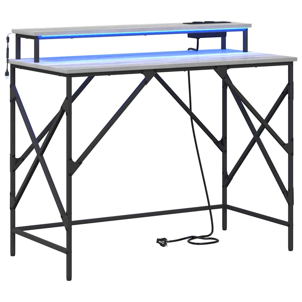 vidaXL Biurko Szary Sonoma 100 x 50 x 86,5 cm Materiał drewnopochodny