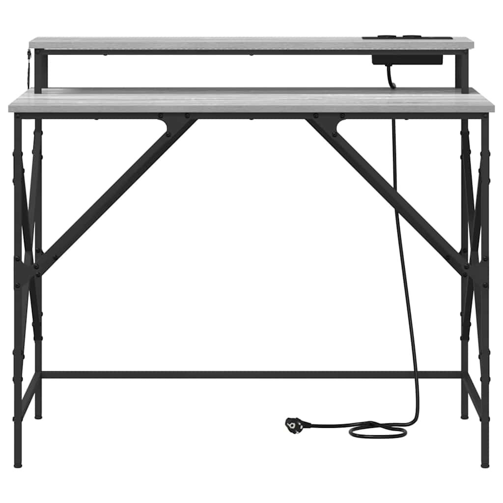 vidaXL Biurko Szary Sonoma 100 x 50 x 86,5 cm Materiał drewnopochodny