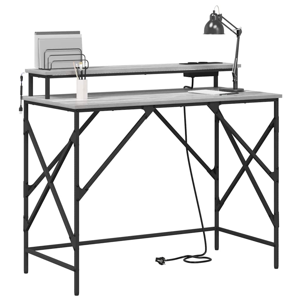 vidaXL Biurko Szary Sonoma 100 x 50 x 86,5 cm Materiał drewnopochodny