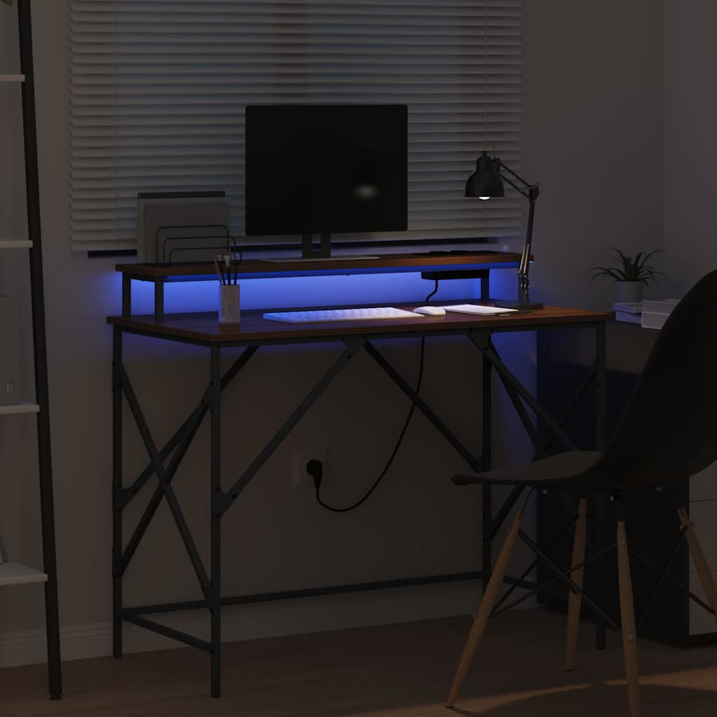 vidaXL Biurko Brązowy dąb 100 x 50 x 86,5 cm Materiał drewnopochodny