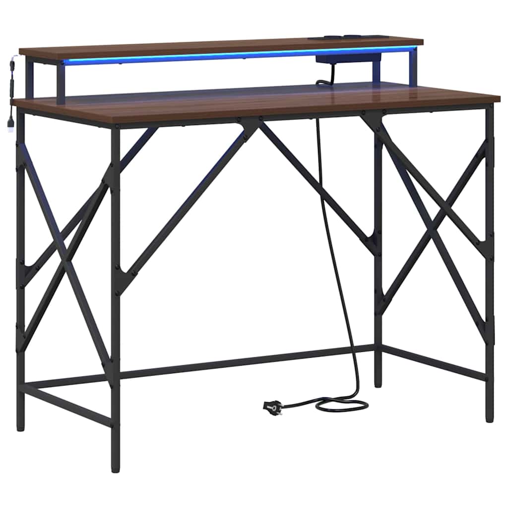 vidaXL Biurko Brązowy dąb 100 x 50 x 86,5 cm Materiał drewnopochodny