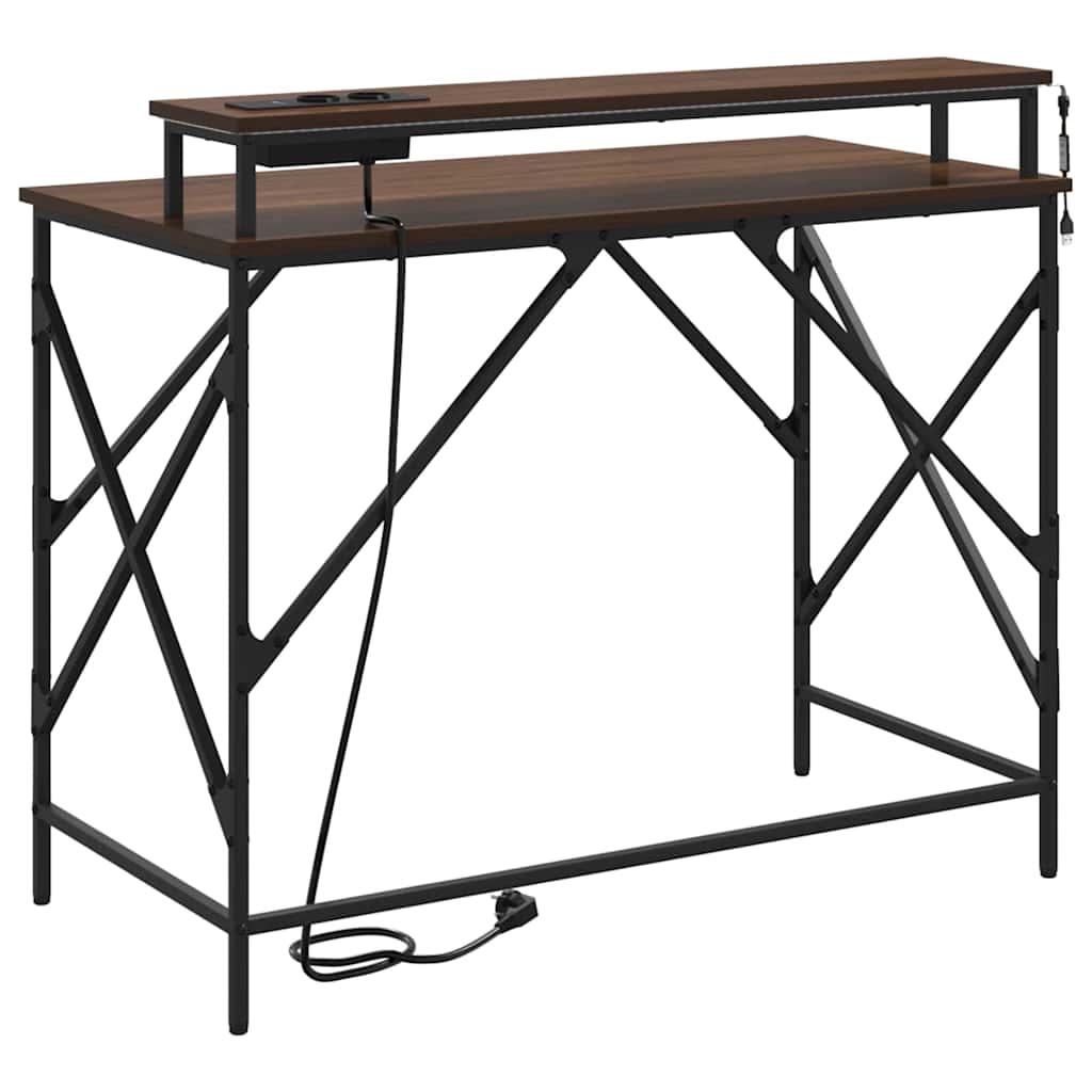 vidaXL Biurko Brązowy dąb 100 x 50 x 86,5 cm Materiał drewnopochodny
