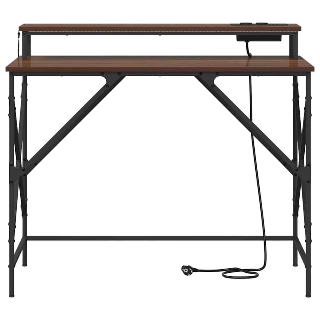 vidaXL Biurko Brązowy dąb 100 x 50 x 86,5 cm Materiał drewnopochodny