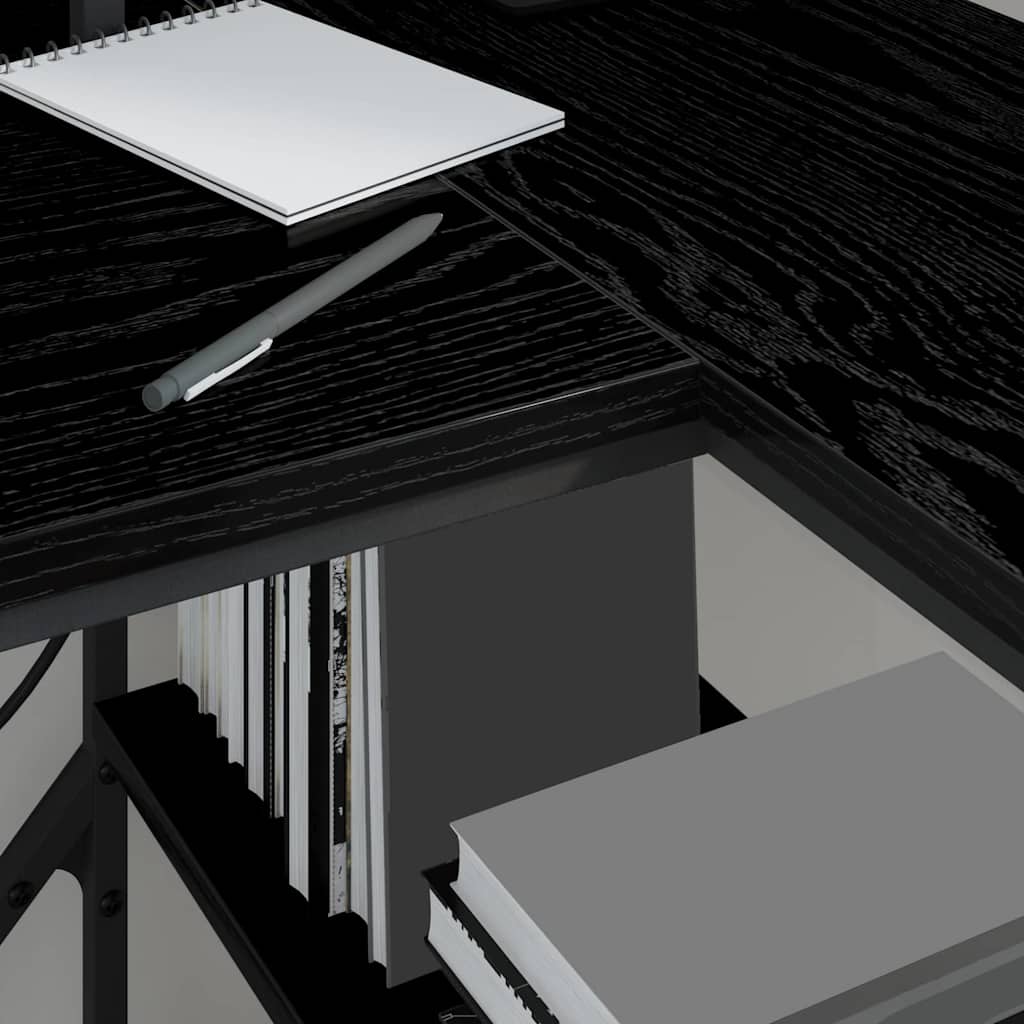 vidaXL Biurko Czarny Dąb 120 x 79 x 86,5 cm Materiał drewnopochodny