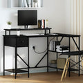 vidaXL Biurko Czarny Dąb 120 x 79 x 86,5 cm Materiał drewnopochodny