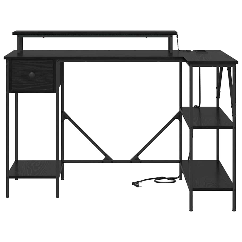 vidaXL Biurko Czarny Dąb 120 x 79 x 86,5 cm Materiał drewnopochodny