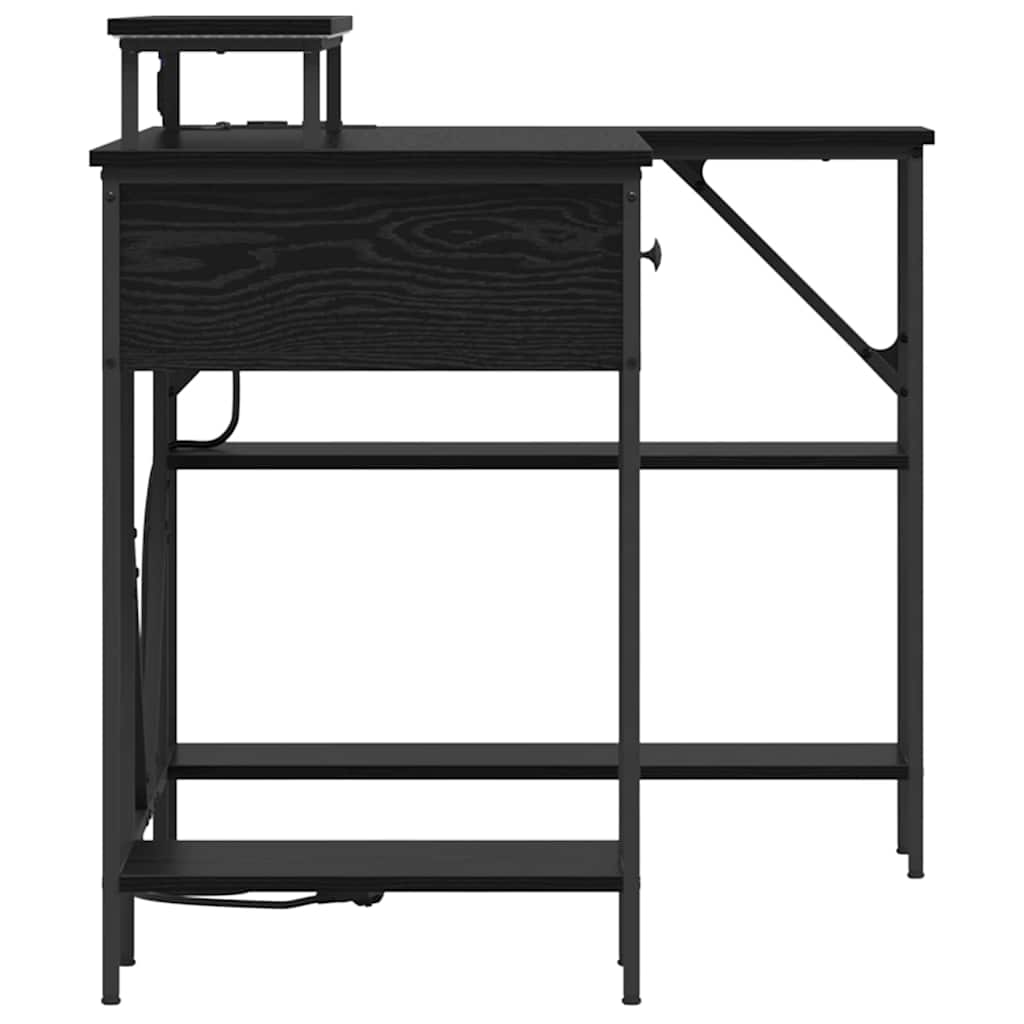 vidaXL Biurko Czarny Dąb 120 x 79 x 86,5 cm Materiał drewnopochodny