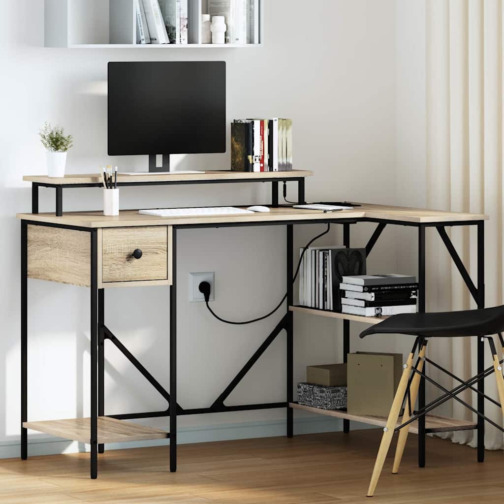 vidaXL Biurko Dąb Sonoma 120 x 79 x 86,5 cm Materiał drewnopochodny