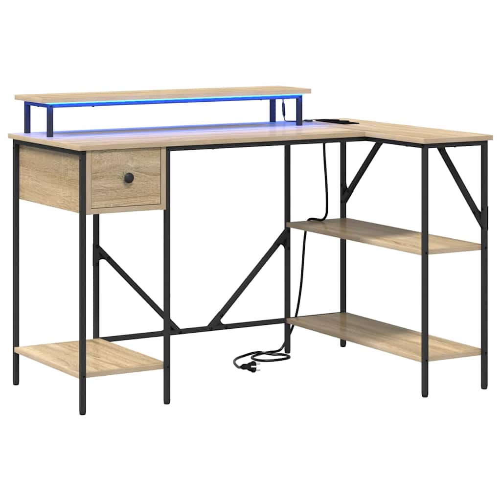 vidaXL Biurko Dąb Sonoma 120 x 79 x 86,5 cm Materiał drewnopochodny
