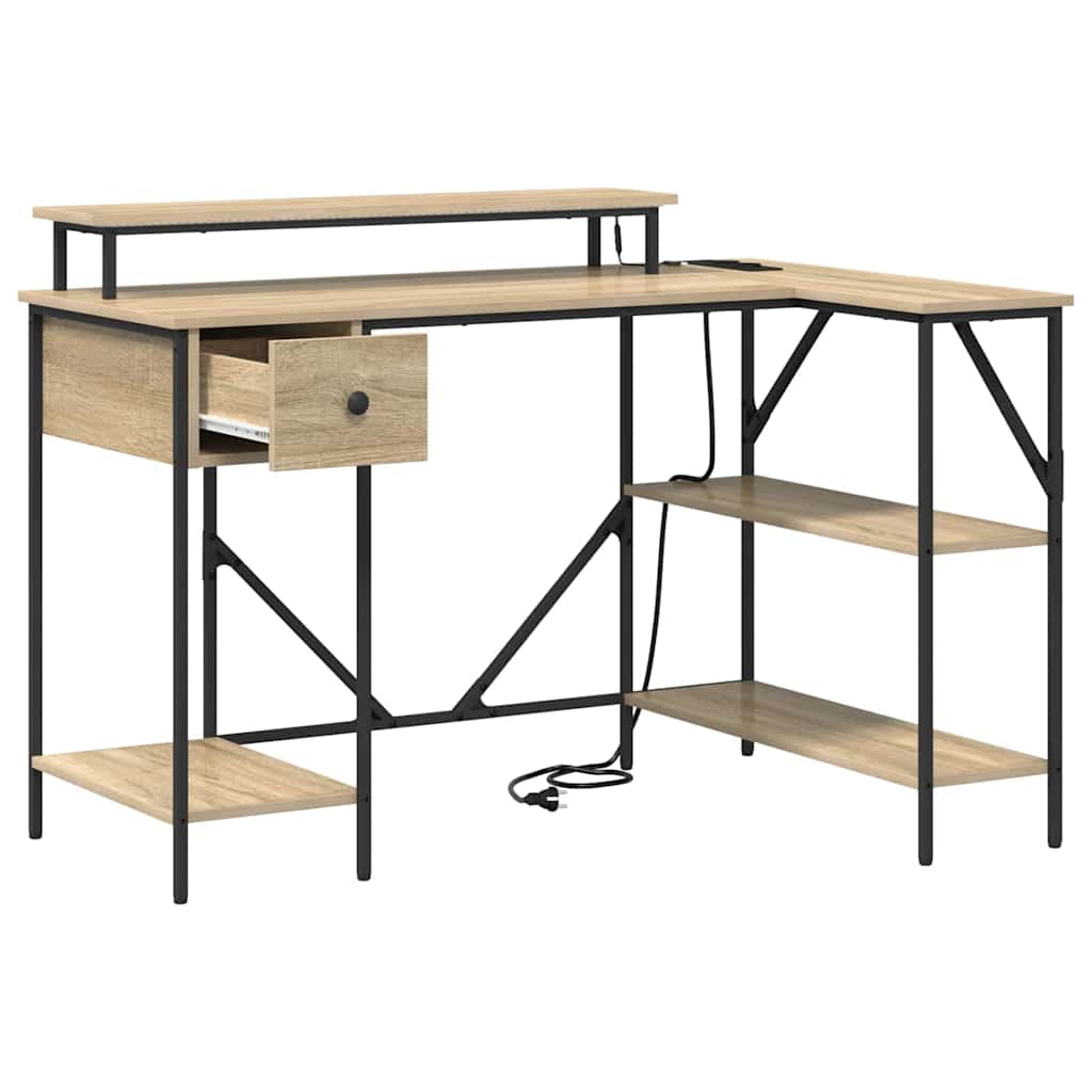 vidaXL Biurko Dąb Sonoma 120 x 79 x 86,5 cm Materiał drewnopochodny