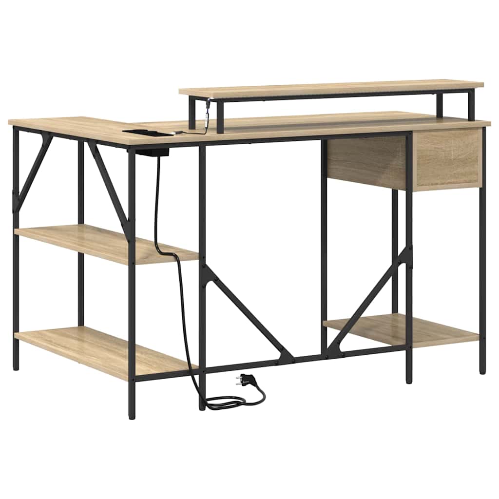 vidaXL Biurko Dąb Sonoma 120 x 79 x 86,5 cm Materiał drewnopochodny