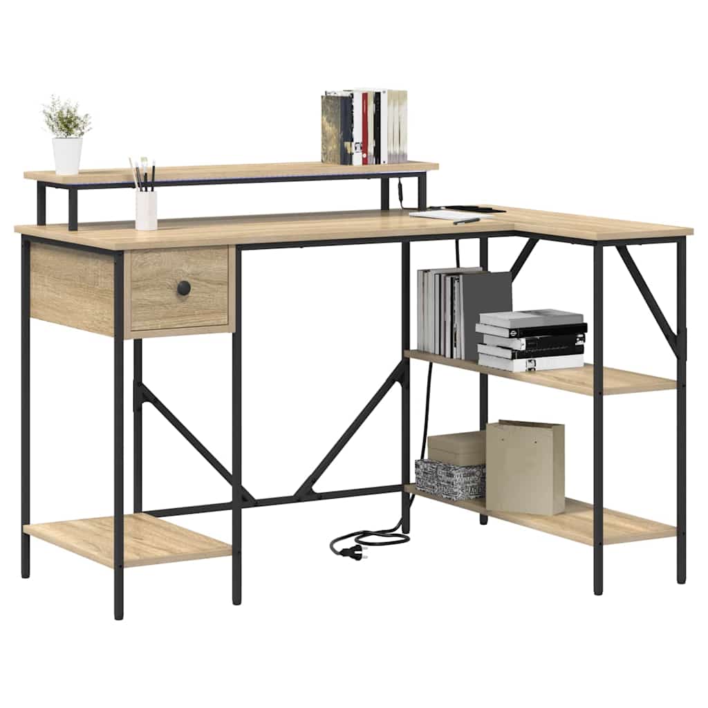 vidaXL Biurko Dąb Sonoma 120 x 79 x 86,5 cm Materiał drewnopochodny