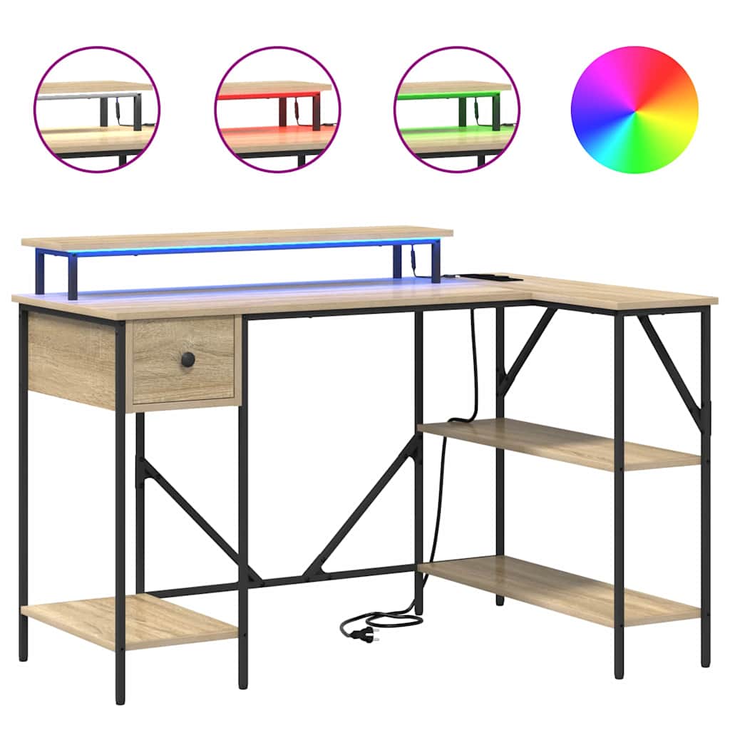 vidaXL Biurko Dąb Sonoma 120 x 79 x 86,5 cm Materiał drewnopochodny