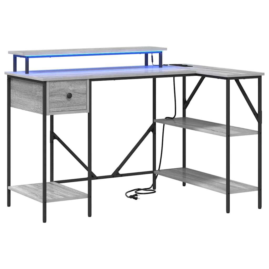 vidaXL Biurko Szary Sonoma 120 x 79 x 86,5 cm Materiał drewnopochodny