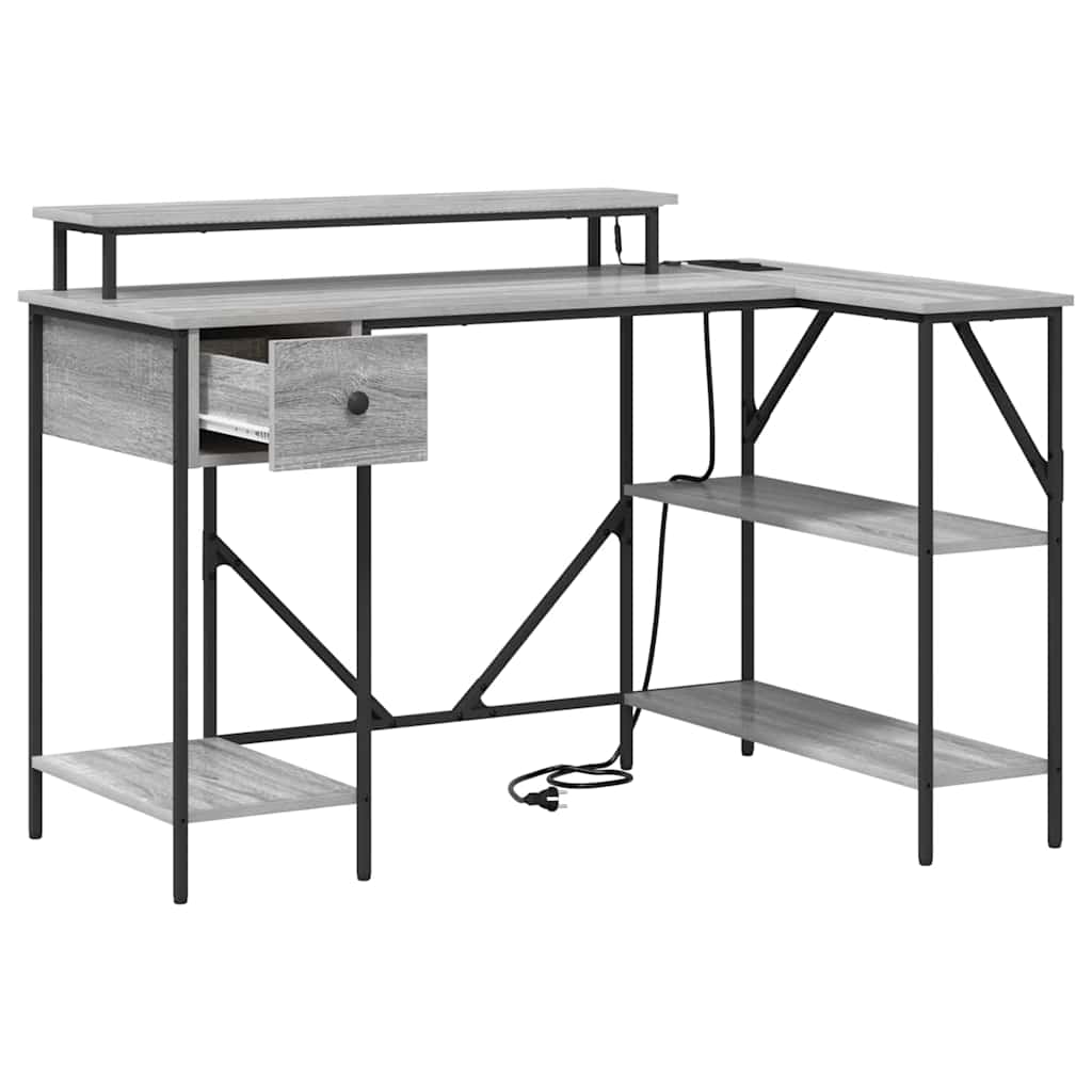 vidaXL Biurko Szary Sonoma 120 x 79 x 86,5 cm Materiał drewnopochodny