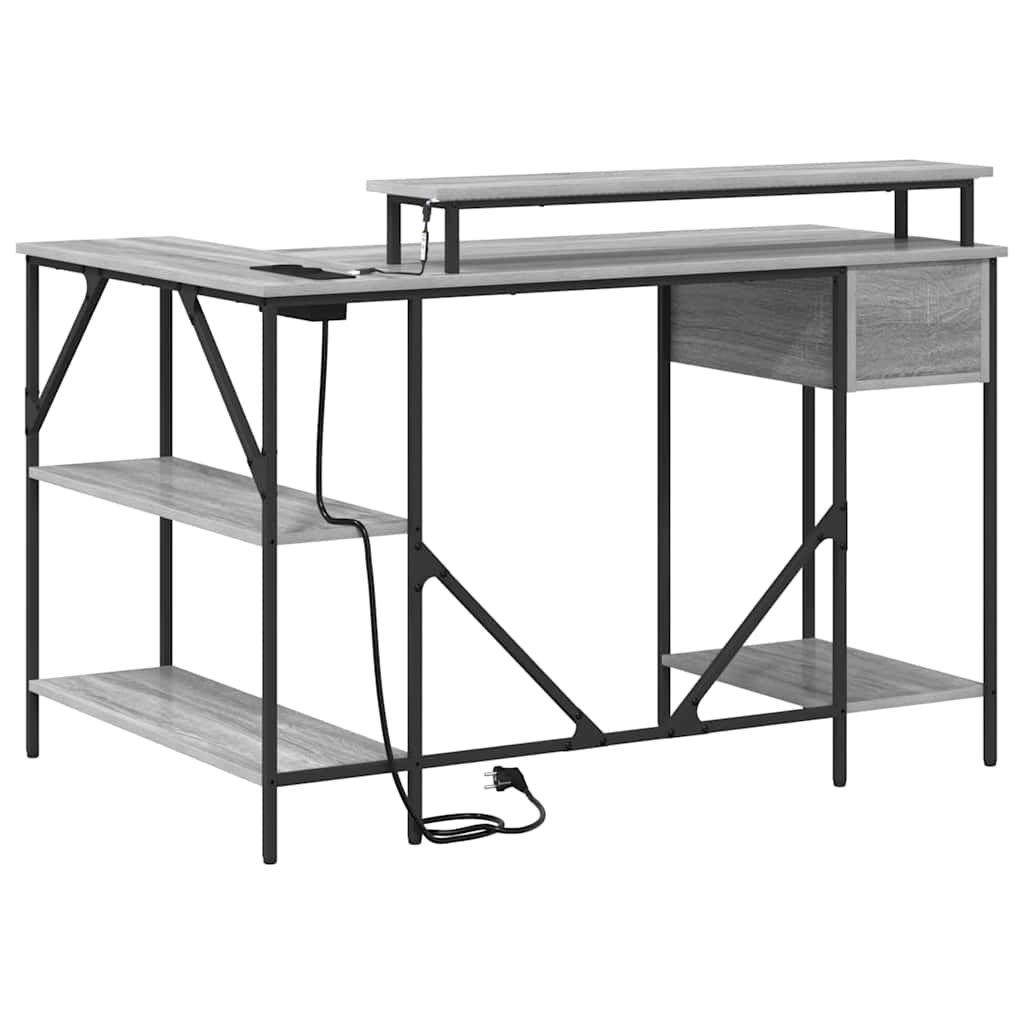 vidaXL Biurko Szary Sonoma 120 x 79 x 86,5 cm Materiał drewnopochodny