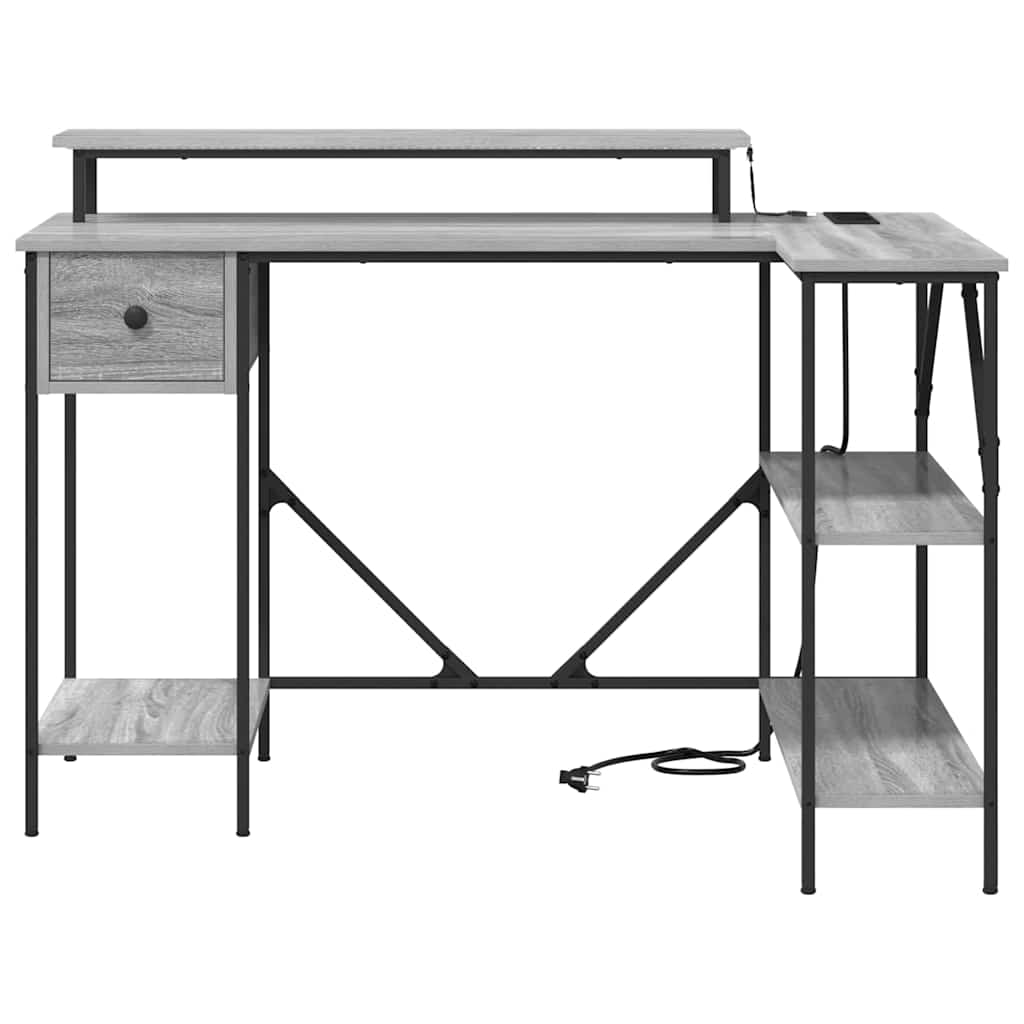 vidaXL Biurko Szary Sonoma 120 x 79 x 86,5 cm Materiał drewnopochodny