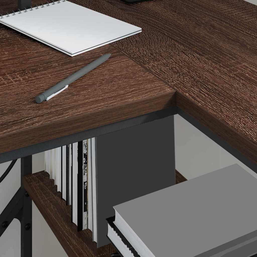 vidaXL Biurko Brązowy dąb 120 x 79 x 86,5 cm Materiał drewnopochodny
