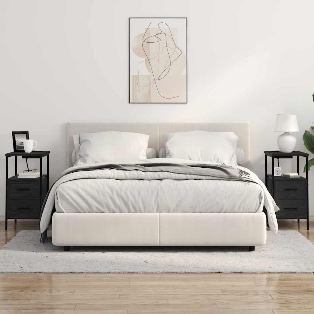 vidaXL Szafka Nocna Czarny Dąb 30 x 48 x 61 cm Materiał drewnopochodny