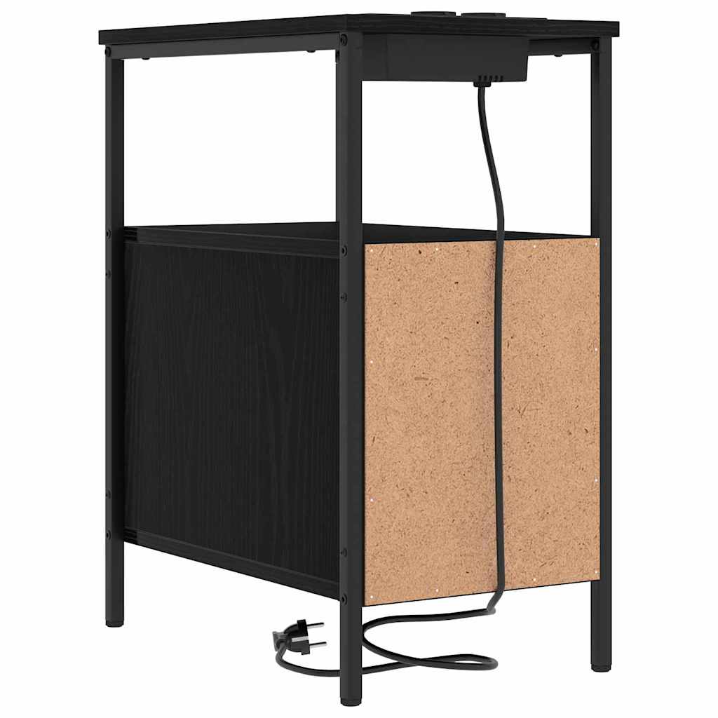 vidaXL Szafka Nocna Czarny Dąb 30 x 48 x 61 cm Materiał drewnopochodny
