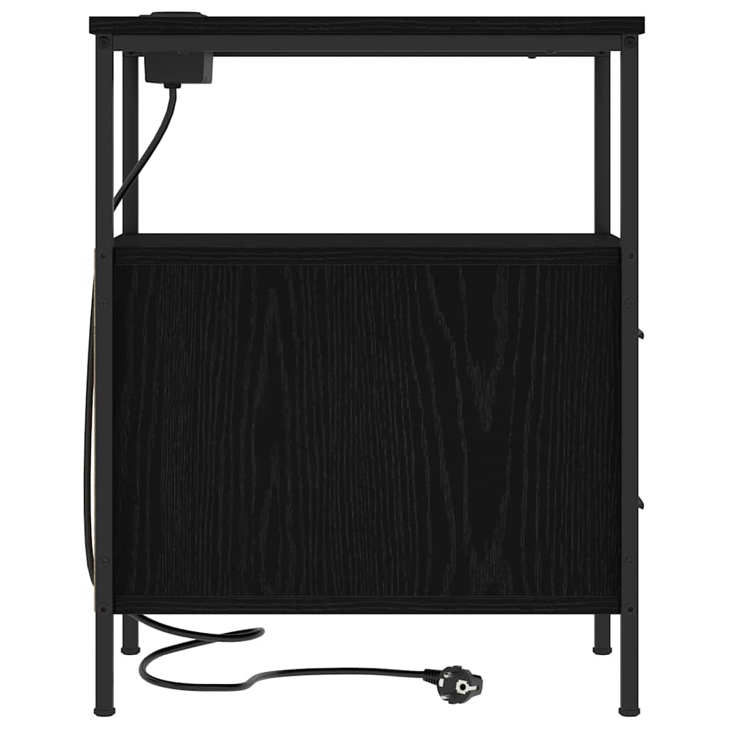 vidaXL Szafka Nocna z szufladą 2 pcs Czarny Dąb 30 x 48 x 61 cm
