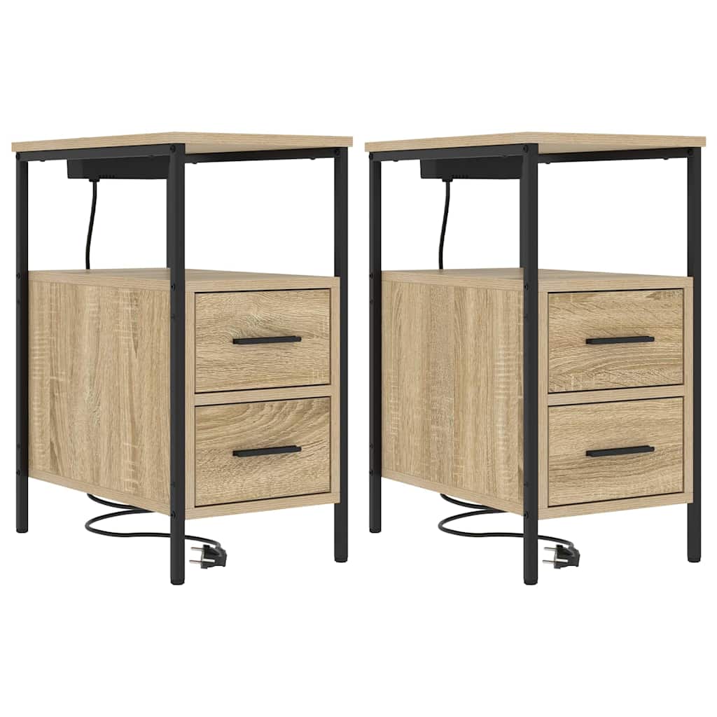 vidaXL Szafka Nocna z szufladą 2 pcs Dąb Sonoma 30 x 48 x 61 cm