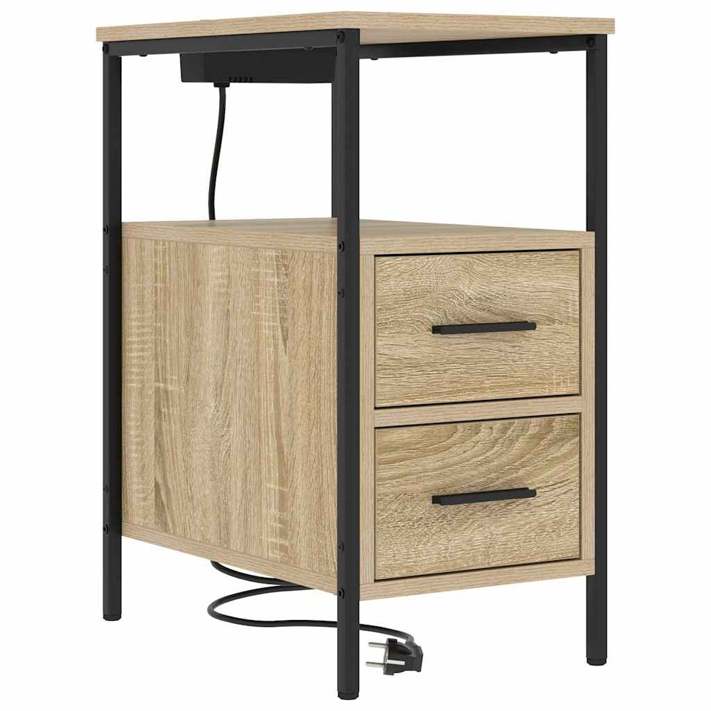 vidaXL Szafka Nocna z szufladą 2 pcs Dąb Sonoma 30 x 48 x 61 cm